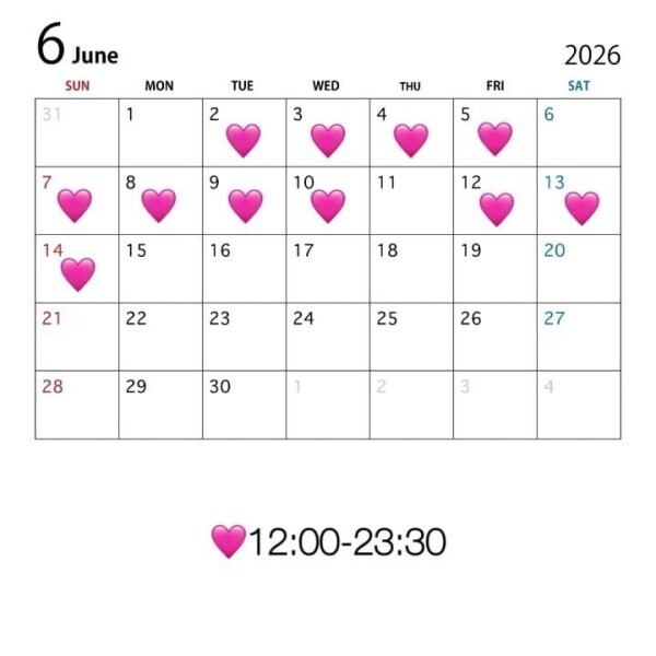 🌷6月前半シフト🌷