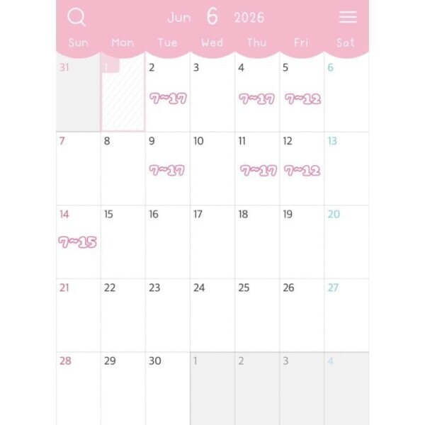 6月前半の出勤日🗓