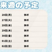 来週の予定