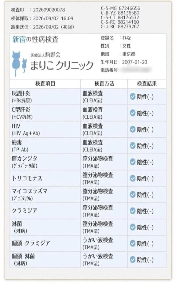 月1性病検査