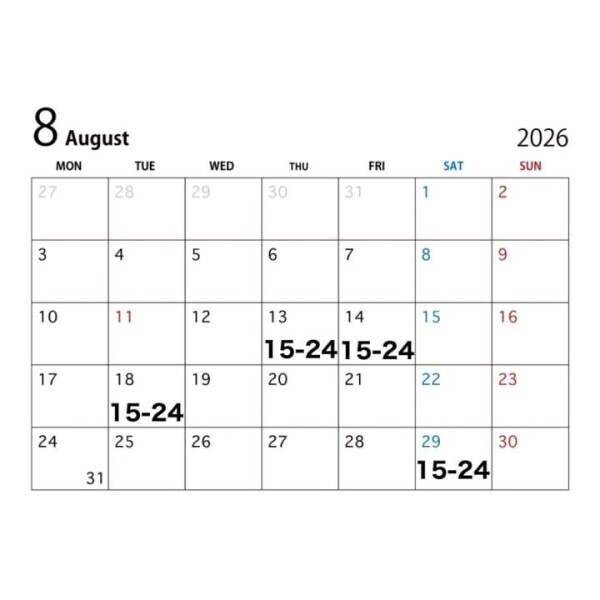 8月シフト🎐🩵