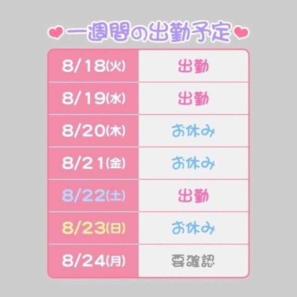 今週どす！！