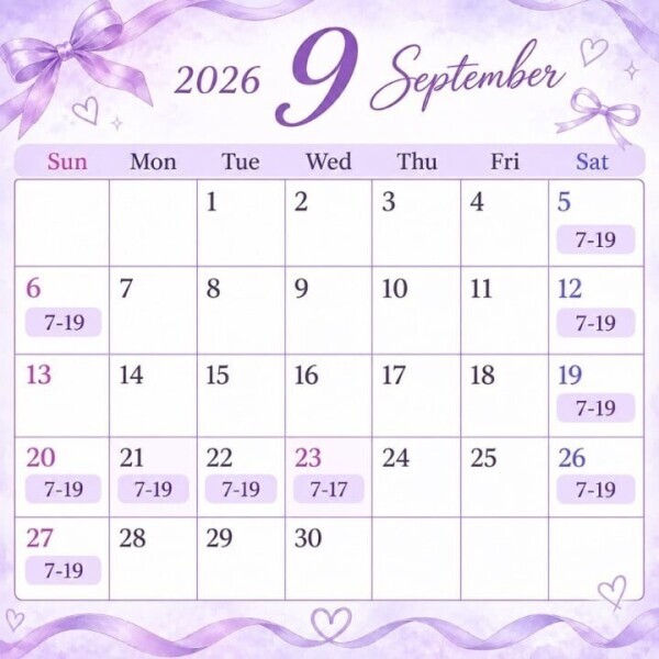 9月は会える日たくさん💜✨