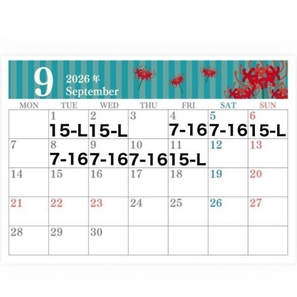 ９月前半の予定🗓️🤍