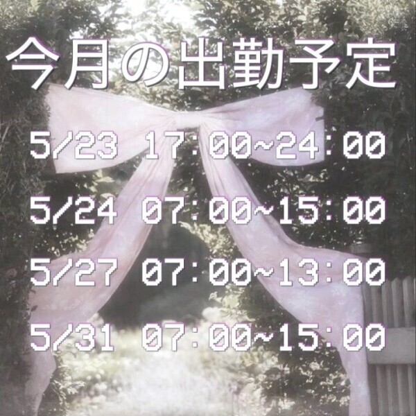 予定！