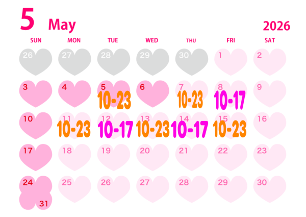 💖💖5月の予定💖💖