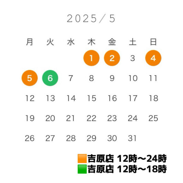 5月前半