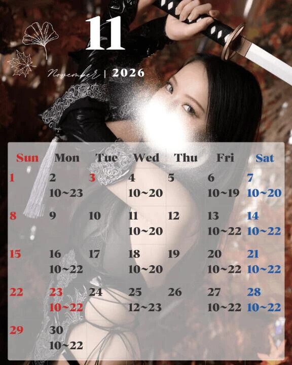 11月の出勤予定🗓💫