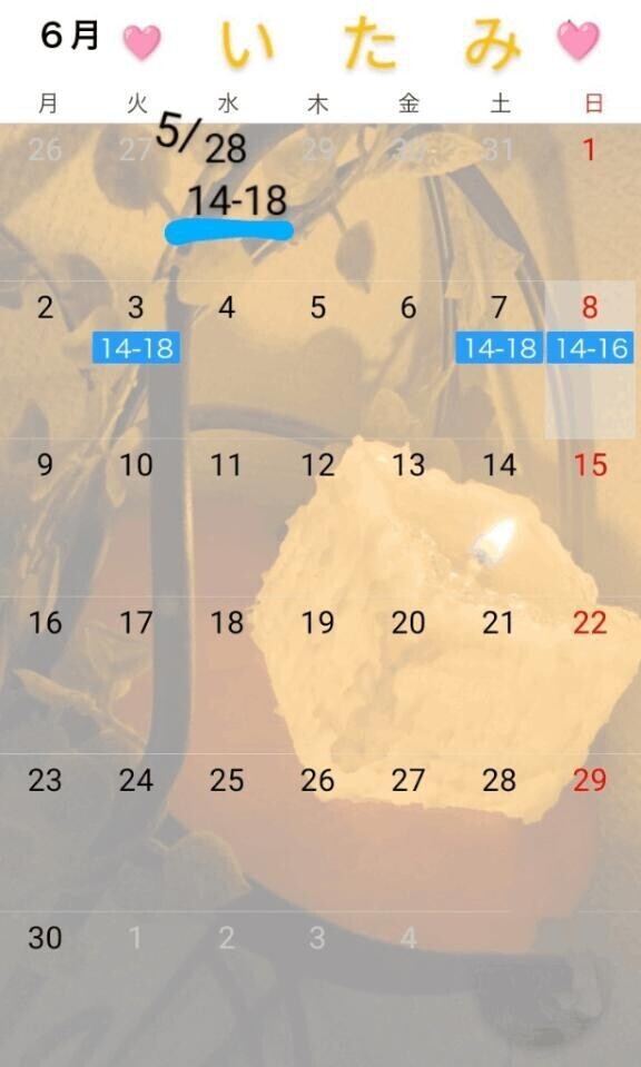 6月の予定です