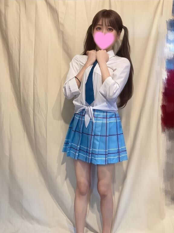 結んだシャツと青いスカートで、ちょっと甘えたい日𓂃 𓈒𓏸🫐