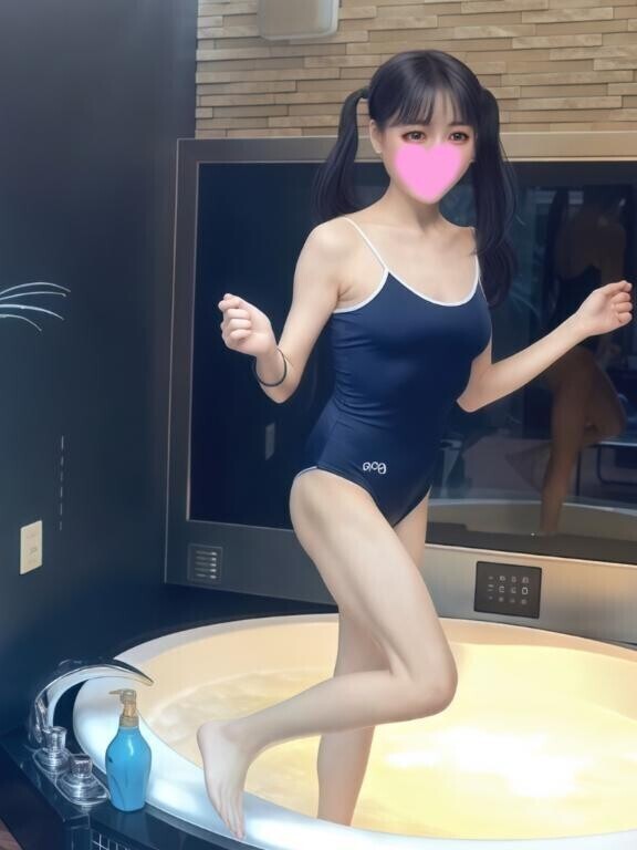 スク水クロちゃん、バスタイムは特等席🐼💙