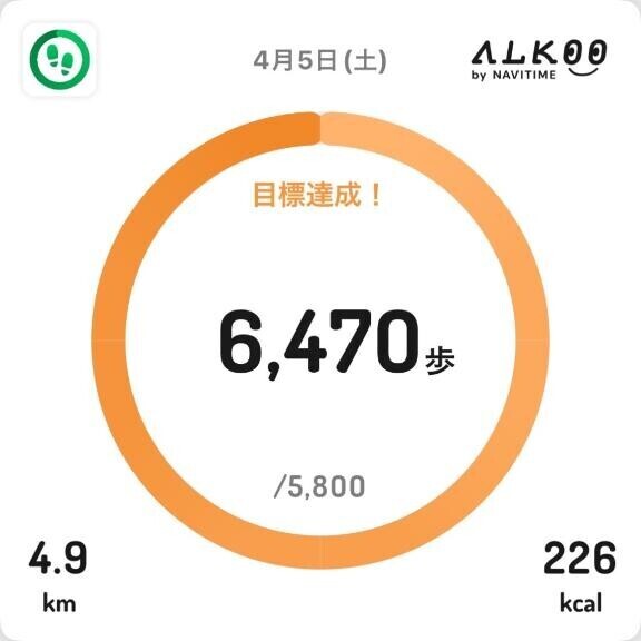 今日の歩数：6,470歩??♀?