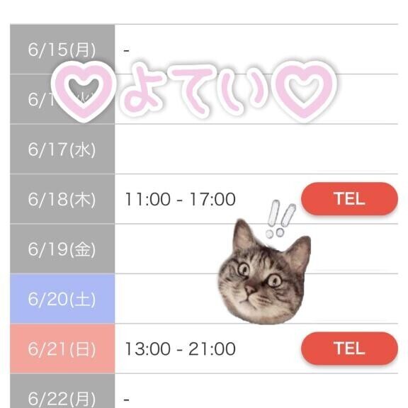 ?? 出勤予定出しました?>?< ??