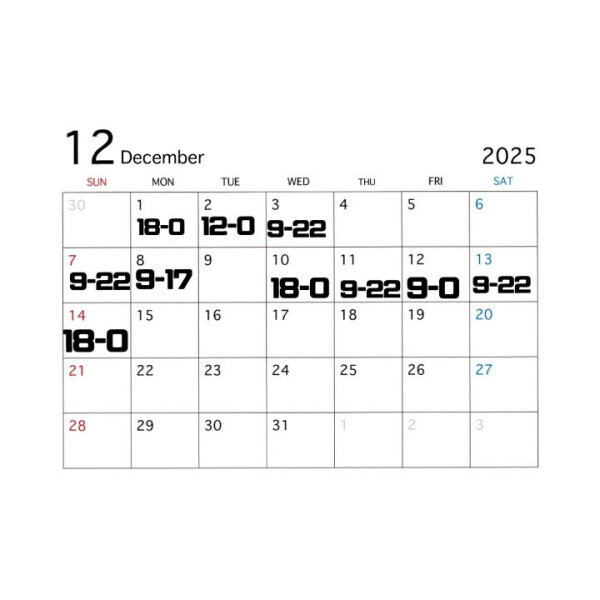 12月の予定です❣️