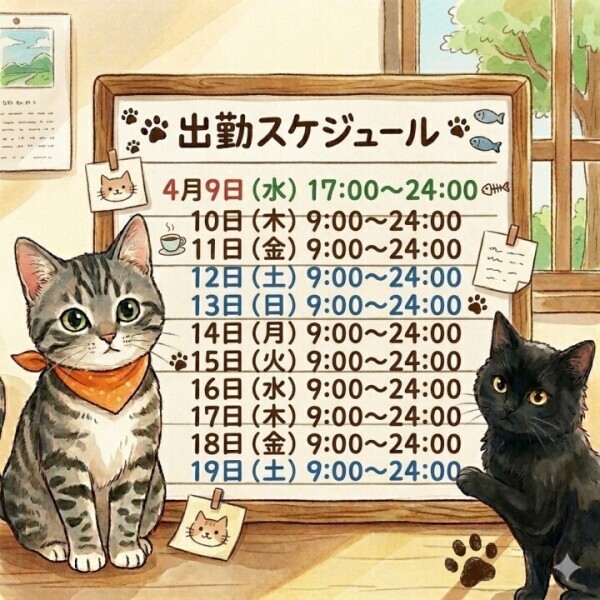 次回出勤予定……(仮)