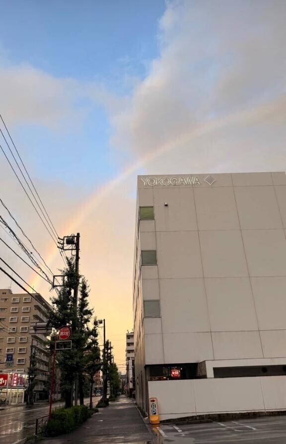 見て！虹でてた???