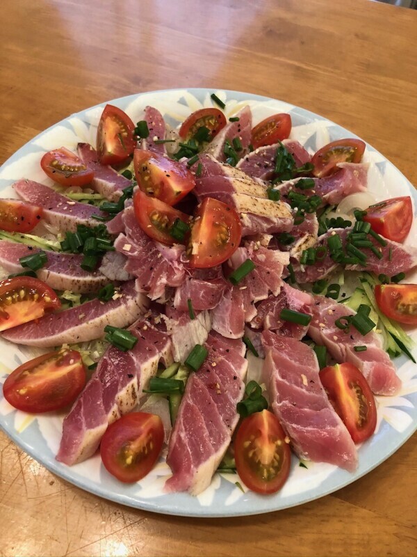 今日はカルパッチョ作りまし