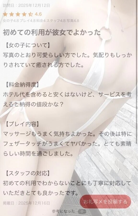 【お礼写メ日記】