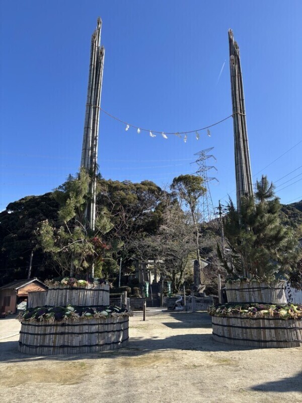 15メートル越えの門松