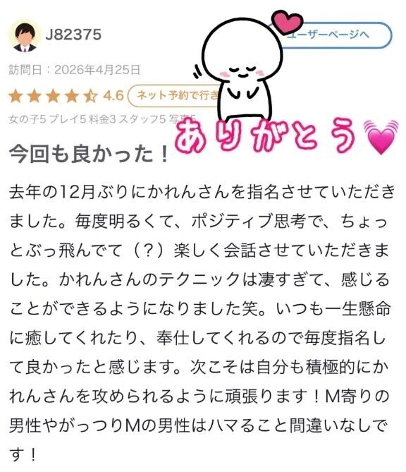 【お礼写メ日記】