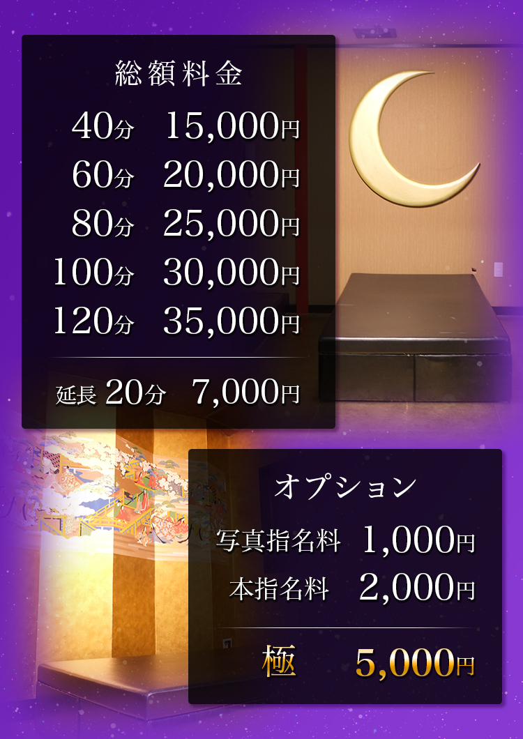 極楽城の料金表