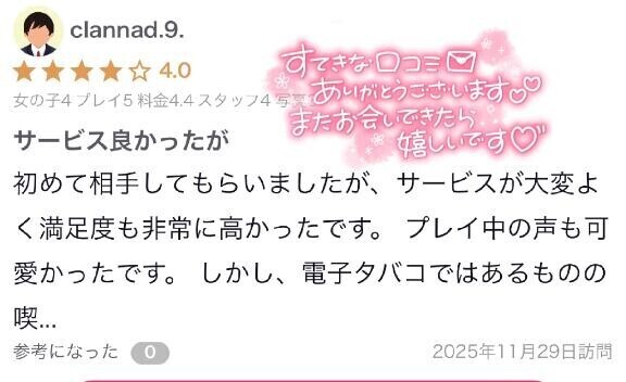 クチコミありがとうございました?