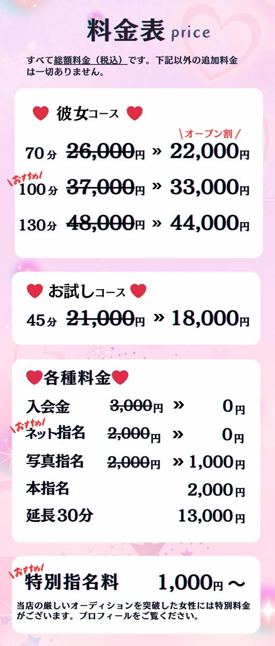 水戸ソープ アイドル彼女の料金表