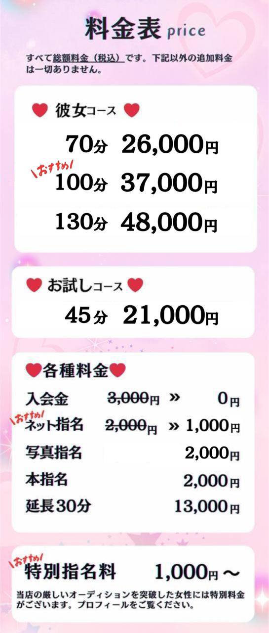 水戸ソープ アイドル彼女の料金表