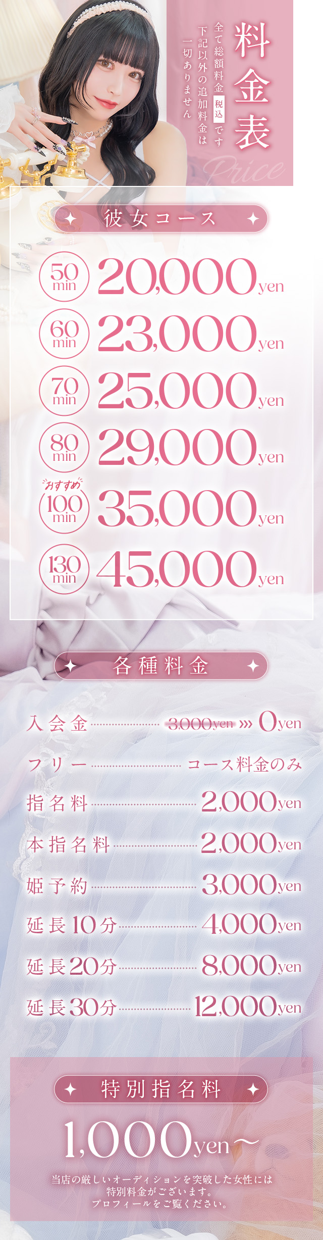 水戸ソープ アイドル彼女の料金表