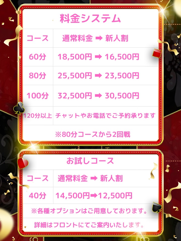 ロイヤルフラッシュの料金表