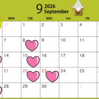 明日早番です＆9月の予定🎀