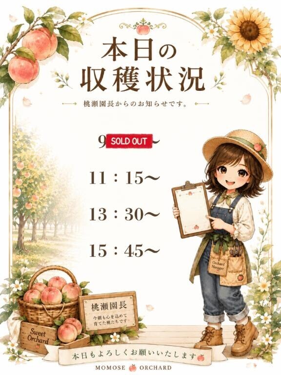 🍑本日の収穫状況🌻