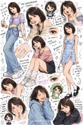 イラストの私、どれが好き？(。・・。)