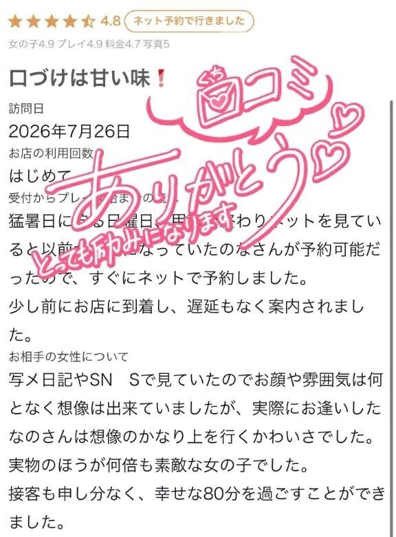 【お礼写メ日記】