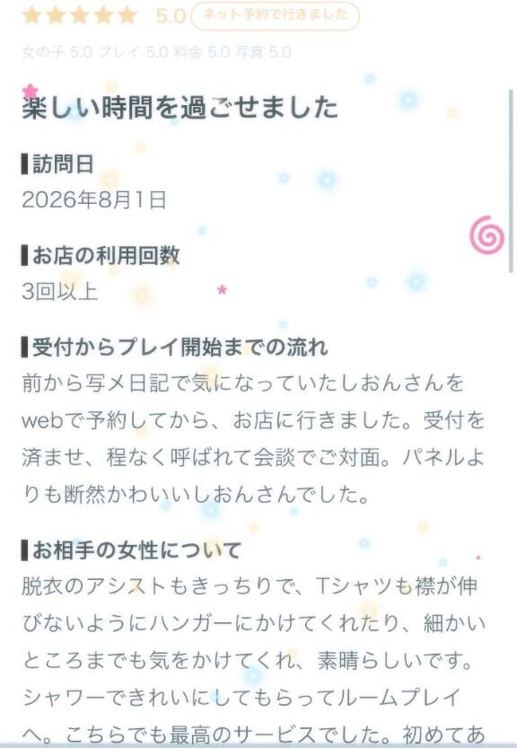 【お礼写メ日記】