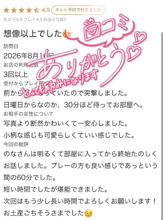 【お礼写メ日記】