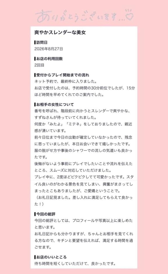 【お礼写メ日記】