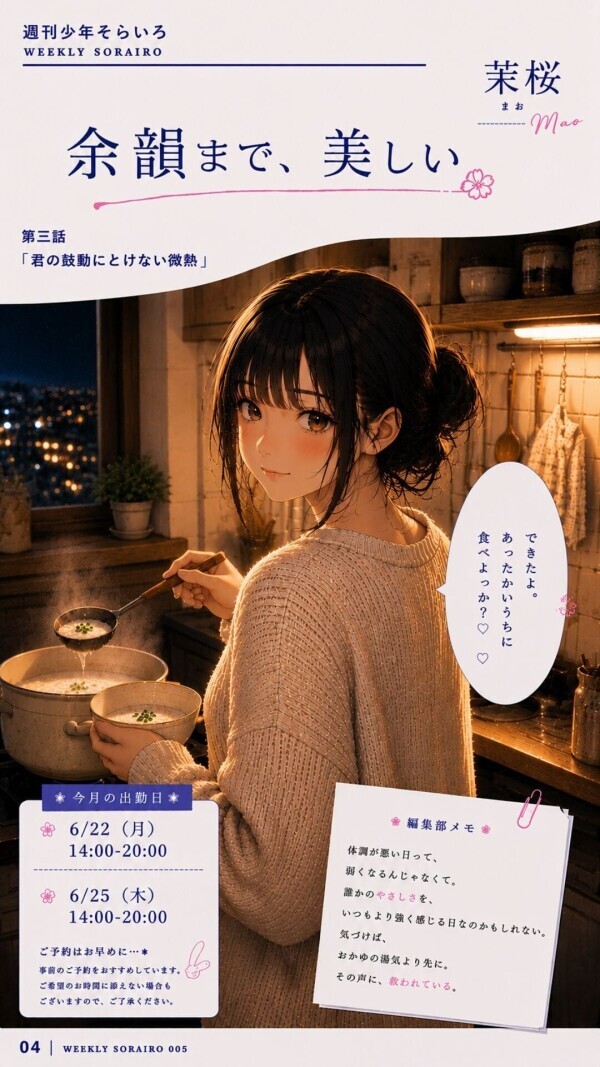 今週の出勤状況　茉桜さん