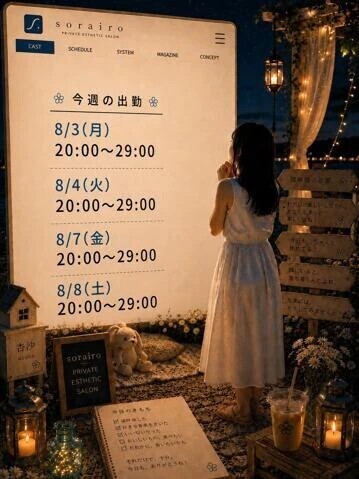 今週の出勤状況　杏沙さん
