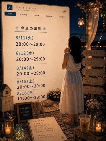 今週の出勤状況　杏沙さん