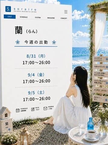 今週の出勤状況　蘭さん
