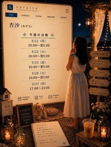 今週の出勤状況　杏沙さん
