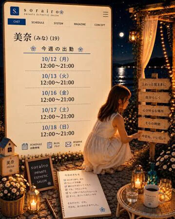 今週の出勤状況　美奈さん