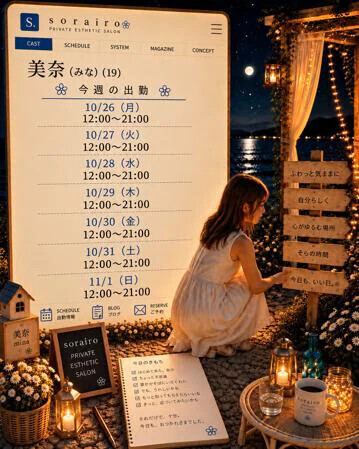 今週の出勤状況　美奈さん