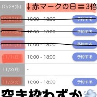 10/31【終?】11/1【残り1枠】11/3【要TEL】