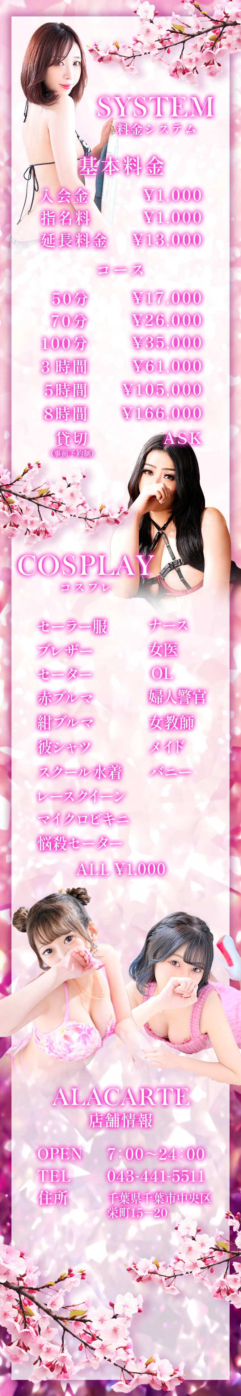 アラカルト Alacarteの料金表