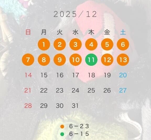 明日から❣️(予定表あり❕)