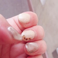 後ネイルはひまわり