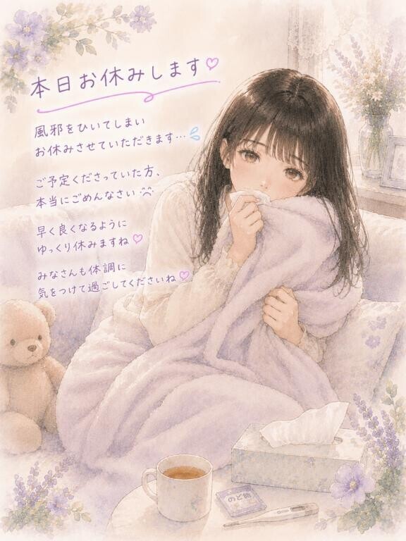 お休みになります