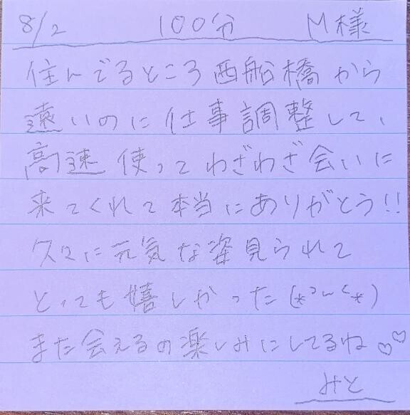 8/2 100分 M様